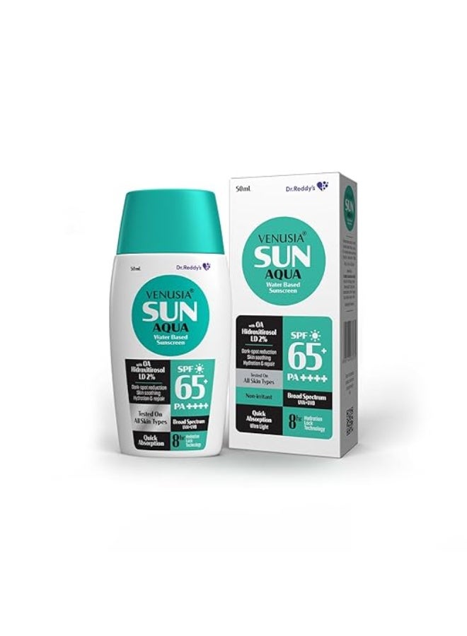 فينوسيا من دكتور ريدي: واقي شمس مائي بمعامل حماية SPF 65: حماية واسعة النطاق: غني بمضادات الأكسدة: خفيف للغاية وغير لزج ومرطب: مضاد للتصبغات: مناسب للبشرة الدهنية والمعرضة لحب الشباب: 50 جرام - Image 1